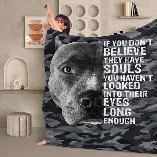 Black dog blanket pit bull - dog,