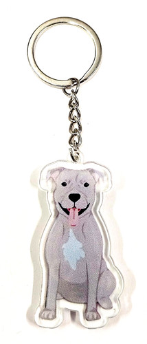 Pit bull dog - bull, keychain