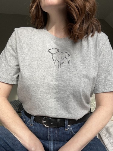 Grey embroidered staffie - grey,